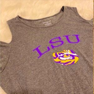 LSU 2XL Cold Shoulder Long Sleeve Woman’s Top
